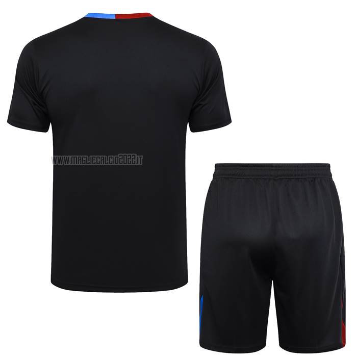 Tuta da Track del Barcellona Manga Corta 2023-2024 Nero - Pantalon Corto